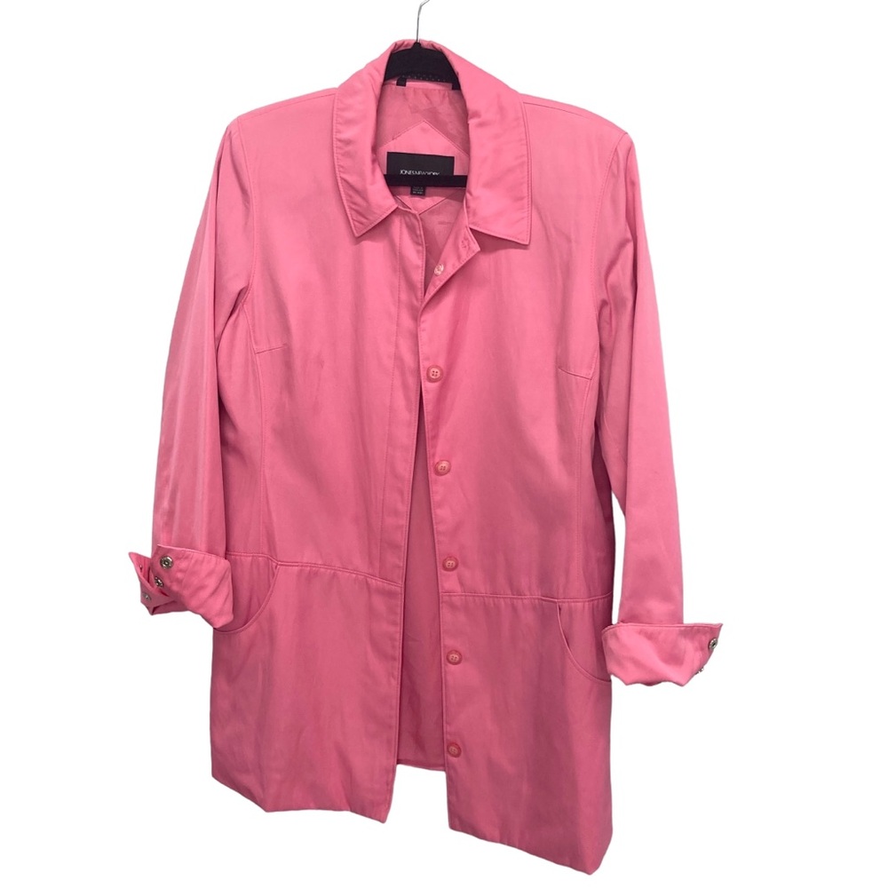 Jones New York Pink Long Jacket All Season Trench Coat‎ Medium